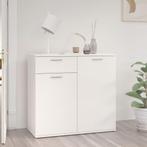 vidaXL Dressoir 80x36x75 cm bewerkt hout hoogglans wit, Huis en Inrichting, Verzenden, Nieuw