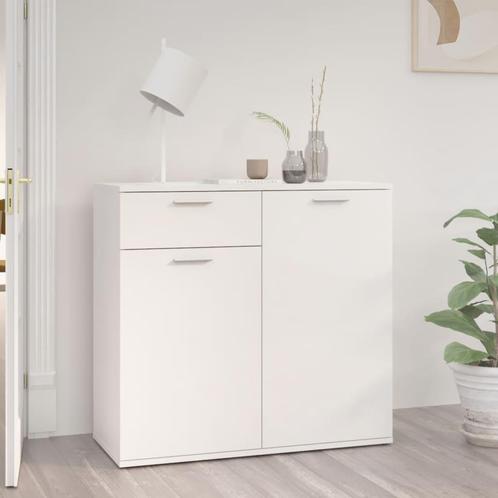 vidaXL Dressoir 80x36x75 cm bewerkt hout hoogglans wit, Huis en Inrichting, Kasten | Dressoirs, Nieuw, Verzenden