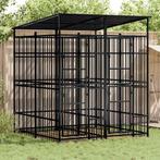 vidaXL Hondenkennel met dak 3,69 m² staal, Verzenden, Nieuw