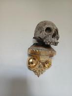 Sculpture, Wandkopf auf Podest - 21 cm - Bois, Antiek en Kunst, Antiek | Keramiek en Aardewerk