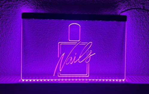 Nagels nails neon bord lamp LED verlichting reclame lichtbak, Huis en Inrichting, Lampen | Overige, Nieuw, Verzenden