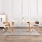 vidaXL Eetkamerstoelen 2 st gebogen hout en stof taupe, Verzenden, Nieuw