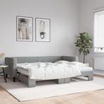 vidaXL Slaapbank onderschuifbed en matrassen 80x200 cm stof, Huis en Inrichting, Slaapkamer | Bedden, Verzenden, Nieuw