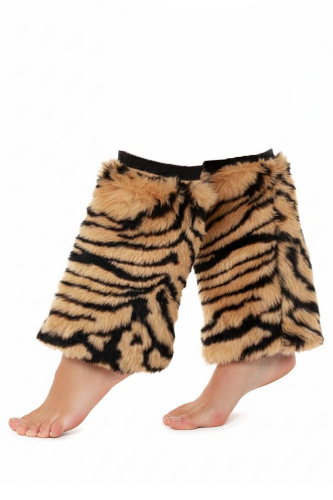 Beenwarmers Tijgerprint Bont Bruin Zwart Nepbont Faux Fur Ge, Kleding | Dames, Carnavalskleding en Feestkleding, Nieuw, Ophalen of Verzenden