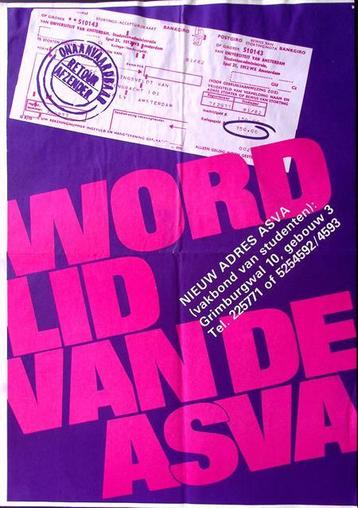 Poster die oproept lid te worden van AVSA (lijst optie) beschikbaar voor biedingen