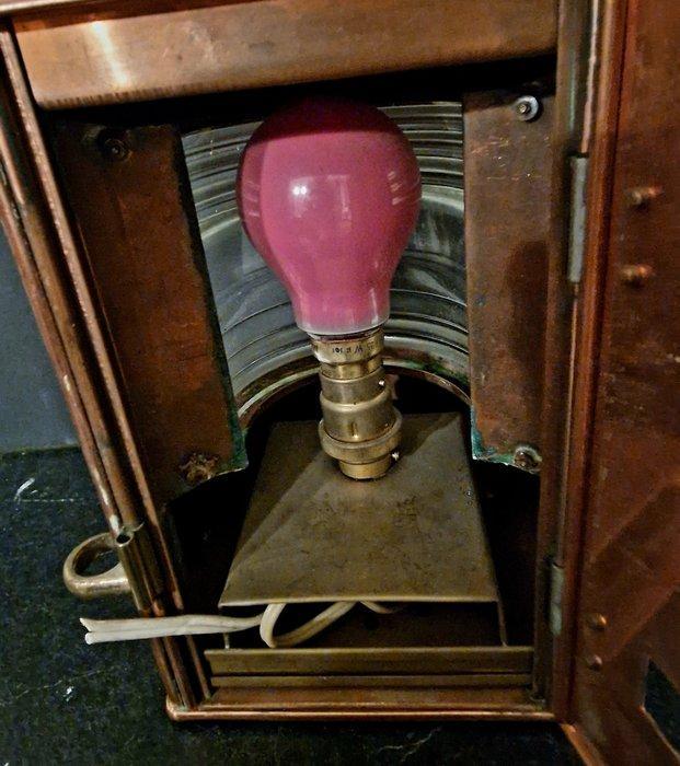 Navigation lamp - Koper, Glas, Messing, Antiek en Kunst, Curiosa en Brocante