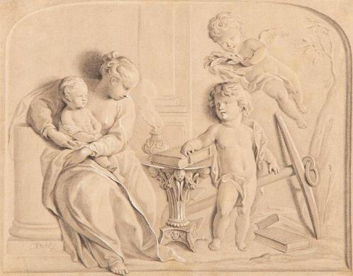 Jacob de Wit (1695-1754) - Allegorie van de theologische, Antiek en Kunst, Kunst | Schilderijen | Klassiek