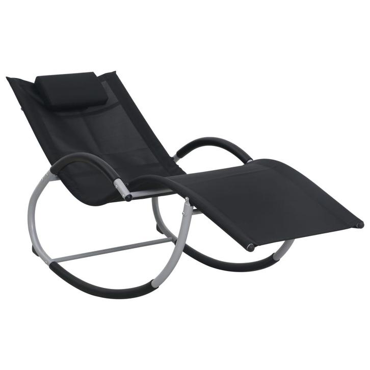 vidaXL Ligbed met kussen textileen zwart, Jardin & Terrasse, Chaises longues, Envoi