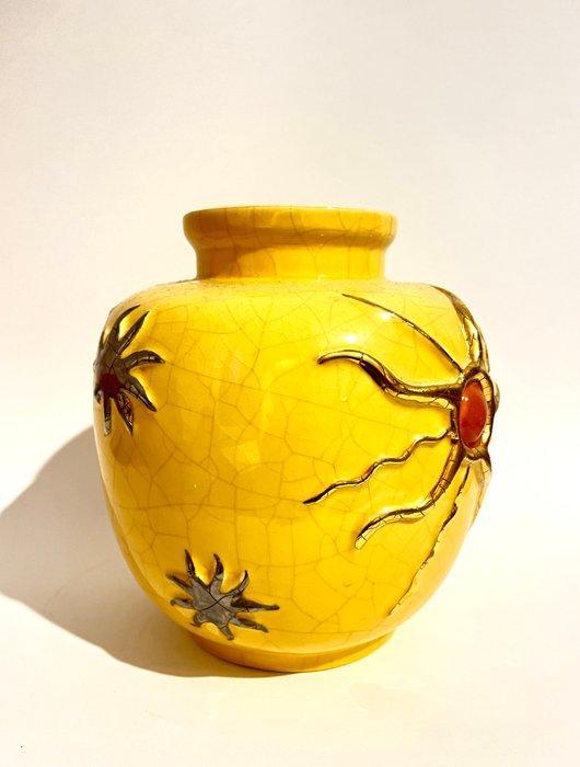 Émaux de Longwy - Vaas - Bolvormige vaas Longwy – zondecor, Antiquités & Art, Antiquités | Verre & Cristal