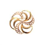 Bicolor gouden broche met parel | Vintage/antiek (rozen), Handtassen en Accessoires, Broches, Gebruikt, Overige kleuren, Ophalen of Verzenden
