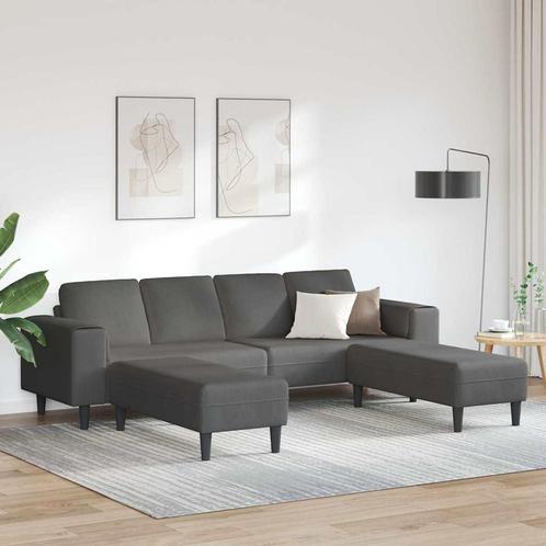 vidaXL Stoffen Sofa met kussen Donkergrijs Katoenen stof, Huis en Inrichting, Zetels | Zetels, Nieuw, Verzenden