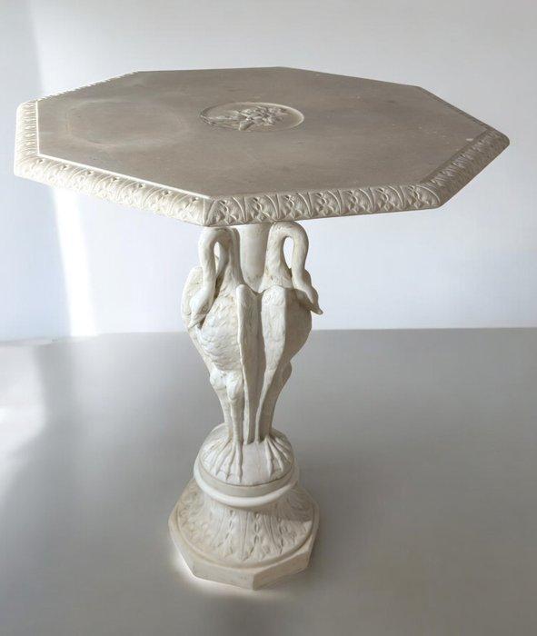 Gueridon - Carrara marmer - Achthoekig met zwanen, Antiquités & Art, Antiquités | Meubles | Chaises & Canapés
