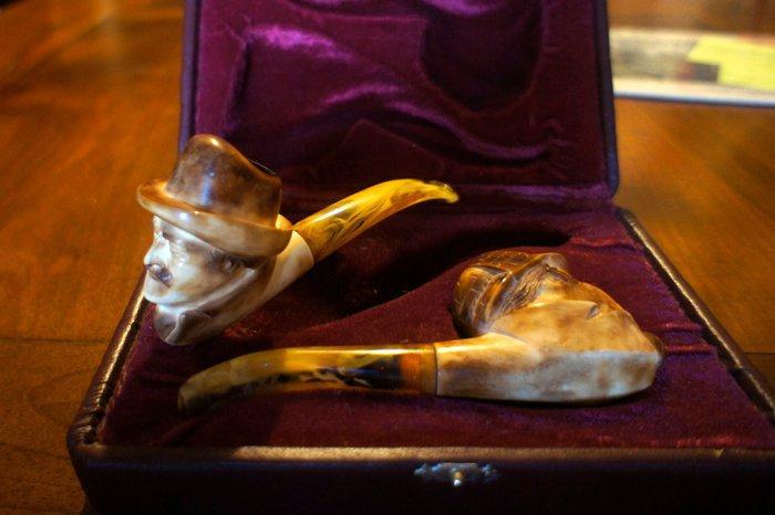 Pijp - Meerschaum (zeeschuim) - (2), Verzamelen, Rookartikelen, Aanstekers en Luciferdoosjes