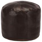 vidaXL Poef 40x35 cm echt geitenleer donkerbruin, Huis en Inrichting, Zetels | Voetbanken en poefs, Verzenden, Nieuw
