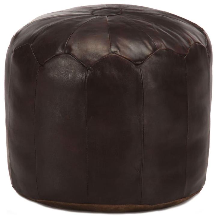 vidaXL Poef 40x35 cm echt geitenleer donkerbruin, Huis en Inrichting, Zetels | Voetbanken en poefs, Nieuw, Verzenden