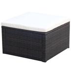 vidaXL Voetenbank/poef bruin 53x53x30 cm poly rattan, Verzenden