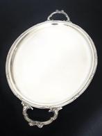 Elegant antiek Verzilverd dienblad versierd met rocaille en