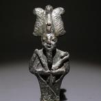 Oud-Egyptisch Brons Osiris godssculptuur. 8 cm hoog. Late, Verzamelen, Mineralen en Fossielen