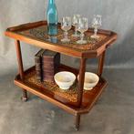 Chariot de service - intarsia en bois de rose artisanat