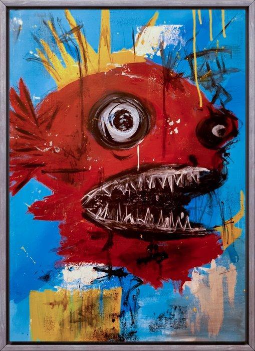 Gorica Kiesshauer (1971) Wigulins Art - Basquiats Goldfish, Antiquités & Art, Art | Peinture | Moderne