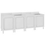 vidaXL Wastafelkast commercieel 240x60x96 cm roestvrij staal, Zakelijke goederen, Verzenden