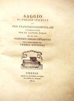 Giambullari Pierfrancesco. - Saggio di Poesie Inedite. -, Antiek en Kunst