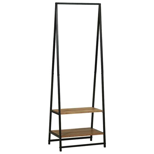 vidaXL Kledingrek met plank Zwart 60 x 45 x 180 cm Massief, Huis en Inrichting, Kasten | Kleerkasten, Nieuw, Verzenden