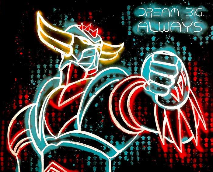 Moabit - Goldorak X Dream Big Always ,Neon XL, Antiek en Kunst, Kunst | Designobjecten