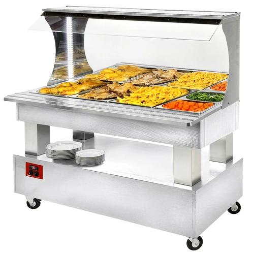 Verwarmd Buffet | GOURMET LINE | Hout/RVS | 4x 1/1 GN |, Zakelijke goederen, Horeca | Keukenapparatuur, Nieuw in verpakking, Verzenden
