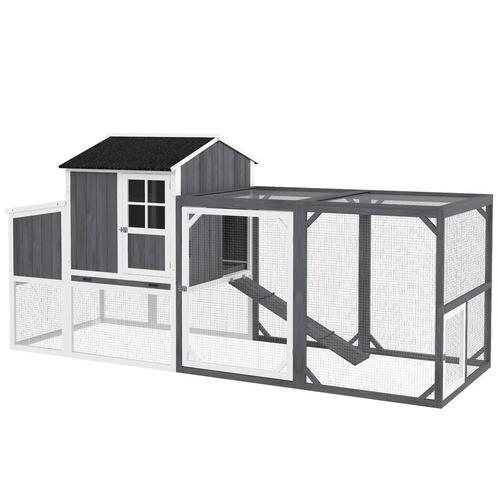 Kippenhok, 236,5 X 91 X 114 Cm Kippenren Met Nestkast, Vrije, Dieren en Toebehoren, Vogels | Toebehoren, Verzenden
