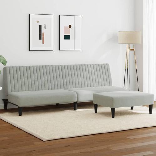 vidaXL 2-delige Loungeset fluweel lichtgrijs, Huis en Inrichting, Zetels | Zetels, Nieuw, Verzenden