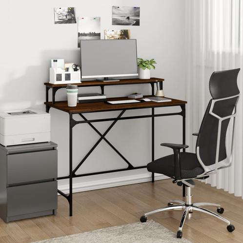 vidaXL Bureau 100x50x90 cm bewerkt hout en ijzer bruin, Maison & Meubles, Bureaux, Envoi