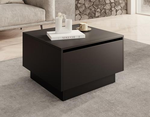 Meubella | salontafel vierkant mat zwart met klep 60cm, Huis en Inrichting, Tafels | Salontafels, Nieuw, 50 tot 100 cm, Minder dan 50 cm