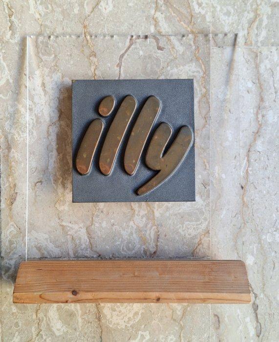 Illy - Reclamebord - Hout, Metaal, plexiglas, Antiek en Kunst, Antiek | Wandborden en Tegels