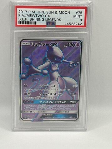Pokémon - 1 Graded card - mewtwo GX shining legend - PSA 9