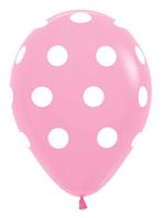 Ballonnen Polka Dots Pink 30cm 25st, Verzenden