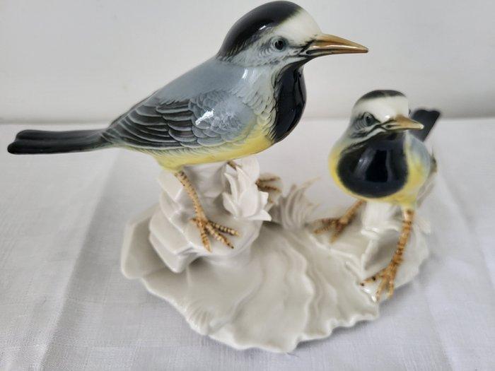 Karl Ens, Volkstedt - Beeldje - grand couple de mésanges -, Antiek en Kunst, Antiek | Glaswerk en Kristal