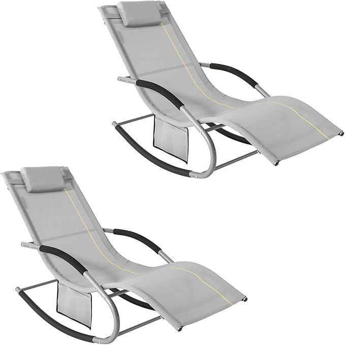 2dekans | SoBuy OGS28-HGx2 - Set van 2 Schommelligstoelen -, Tuin en Terras, Tuinsets en Loungesets, Ophalen of Verzenden