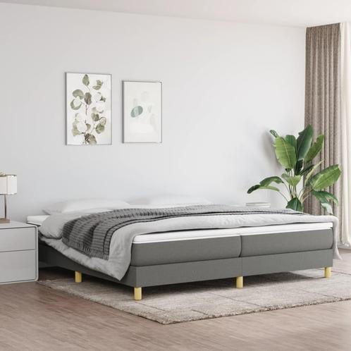 vidaXL Cadre de lit Gris foncé 200 x 200 cm Tissu, Maison & Meubles, Chambre à coucher | Lits, Neuf, Envoi