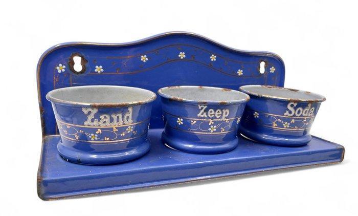 Koffiepot - Emaille, Staal - Zand Zeep Soda rek, Antiek en Kunst, Antiek | Keukengerei