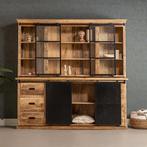 Buffetkast Mangohout Milan 260 Recht, Huis en Inrichting, Nieuw, 200 cm of meer, Industriële meubels, 25 tot 50 cm