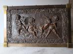 Relief, Putti che suonano musica - 43 cm - Bronze, Antiek en Kunst