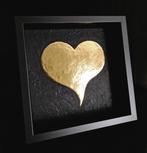 Lijst- 23kt gouden hartkunstwerk  - verguld in frame