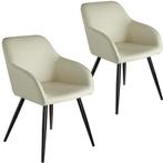tectake Set van 2 eetkamerstoelen Marilyn stof, zwarte poten, Huis en Inrichting, Verzenden, Nieuw