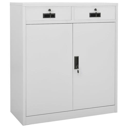 vidaXL Kantoorkast 90x40x102 cm staal lichtgrijs, Huis en Inrichting, Kasten | Overige, Nieuw, Verzenden