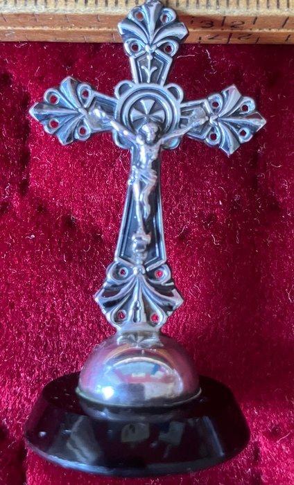 Antieke zilveren crusifix met Jezus aan het kruis ca. 1900 -, Antiek en Kunst, Antiek | Zilver en Goud
