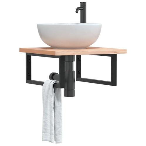 vidaXL Wandbeugels voor wasbak 2 st rechthoekig staal zwart, Doe-het-zelf en Bouw, Hang- en Sluitwerk, Nieuw, Verzenden