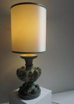 Tafellamp - Gesneden geschilderde houten lamp, Antiek en Kunst
