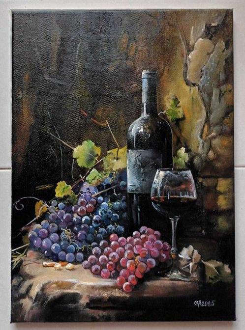 Alexander Nakonechnyi (XX-XXI) - Natura morta con vino, Antiek en Kunst, Kunst | Schilderijen | Klassiek