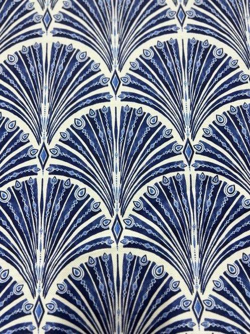 exclusieve stof met gestileerde schelpen art deco - Textiel, Antiek en Kunst, Antiek | Tapijten, Tafelkleden en Textiel